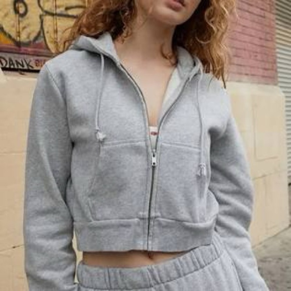 Brandy Melville Gray Zip-Up